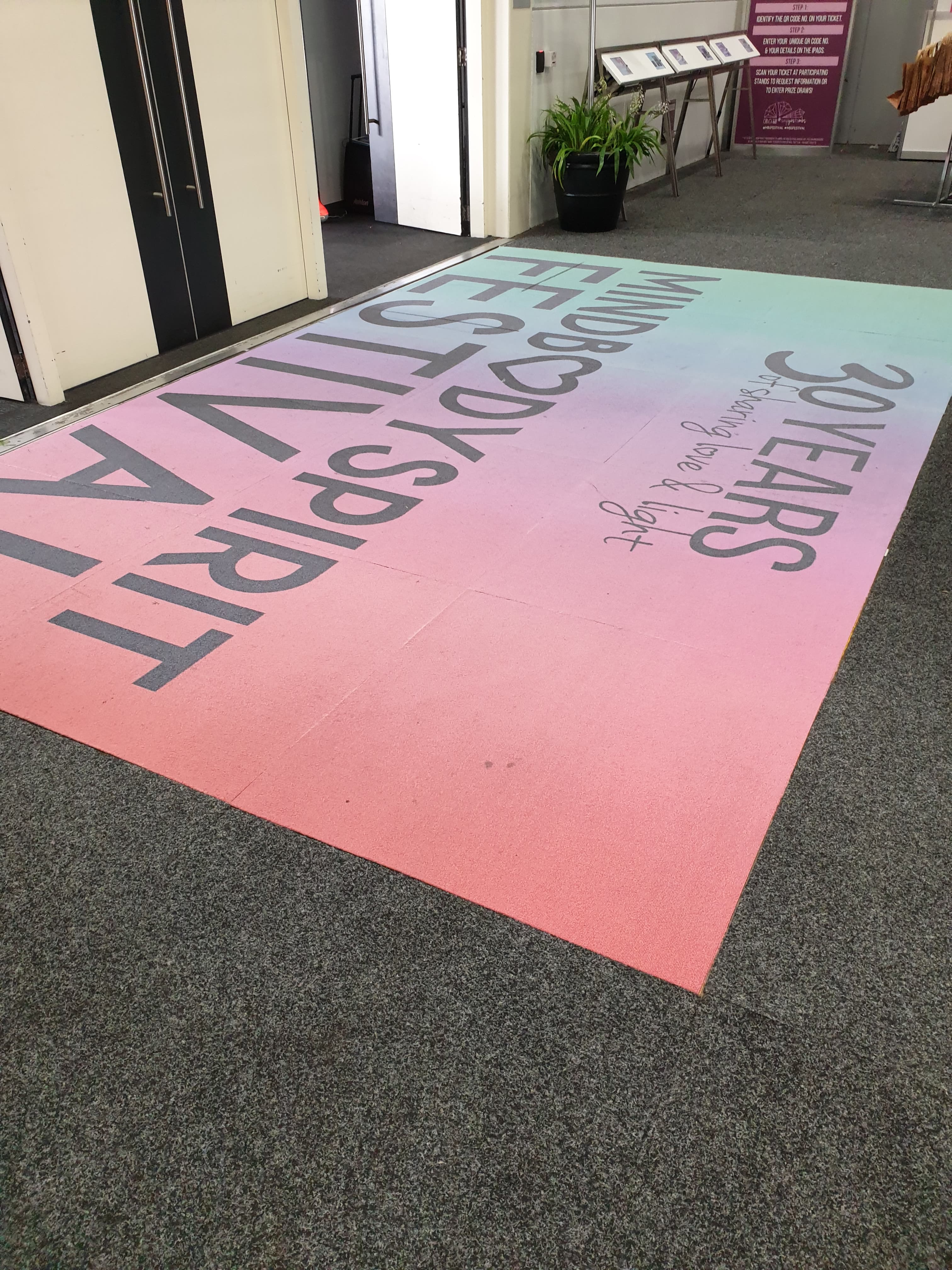 Mind Body Spirit Festival 2019 branded floor